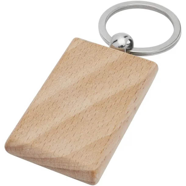 Gian beech wood rectangular keychain Natural