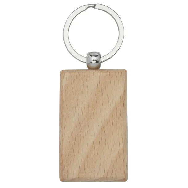 Gian beech wood rectangular keychain Natural