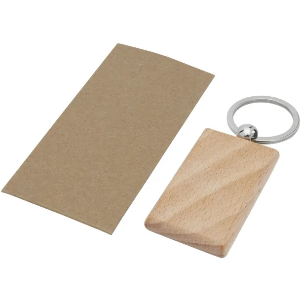 Gian beech wood rectangular keychain Natural