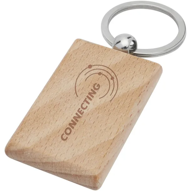 Gian beech wood rectangular keychain Natural