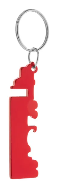 Peterby bottle opener keyring Red