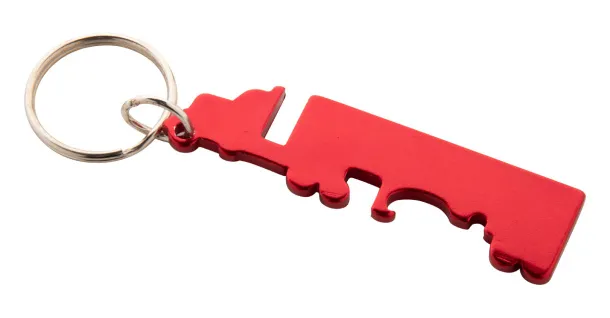 Peterby bottle opener keyring Red