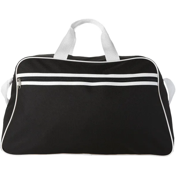 San Jose 2-stripe sports duffel bag Solid black White