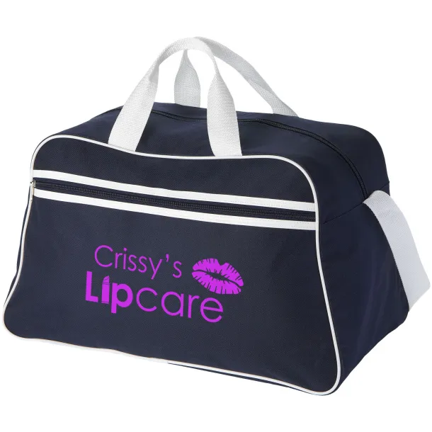 San Jose 2-stripe sports duffel bag Navy Blue White