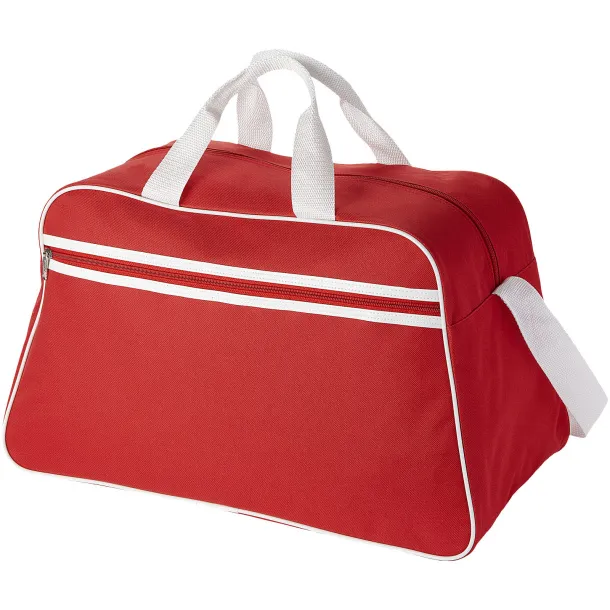 San Jose 2-stripe sports duffel bag Red White