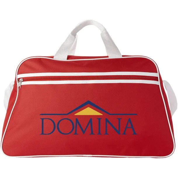 San Jose 2-stripe sports duffel bag Red White