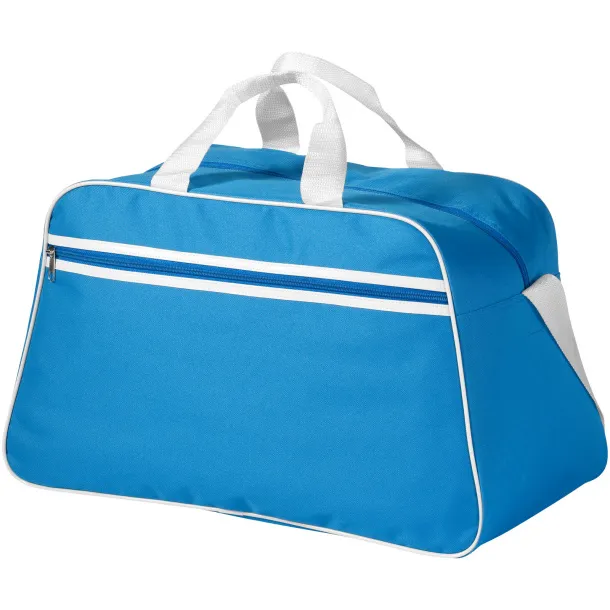 San Jose 2-stripe sports duffel bag Process blue White