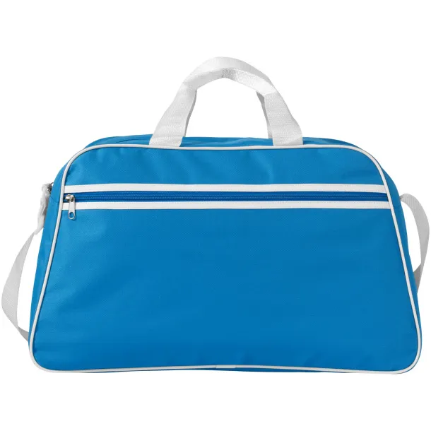 San Jose 2-stripe sports duffel bag Process blue White