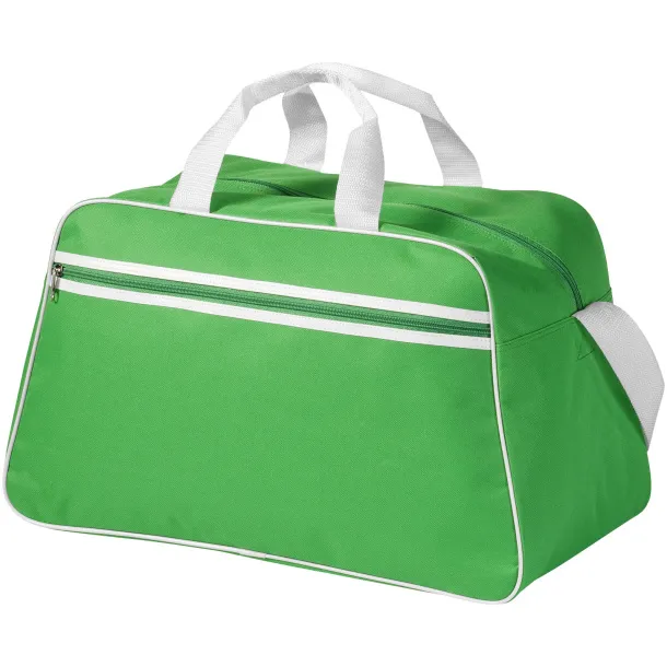 San Jose 2-stripe sports duffel bag Transparent green White