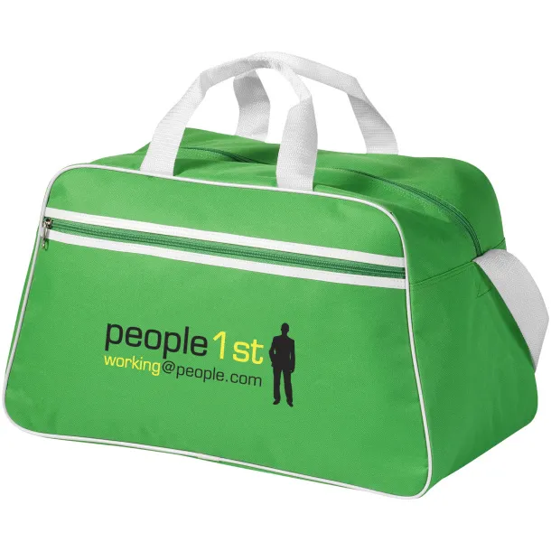 San Jose 2-stripe sports duffel bag Transparent green White