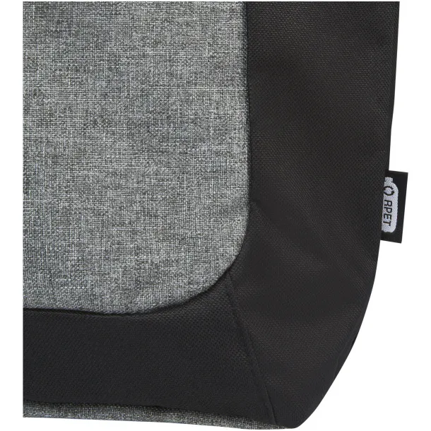 Reclaim GRS recycled two-tone zippered tote bag 15L - Bullet Solid black Heather grey