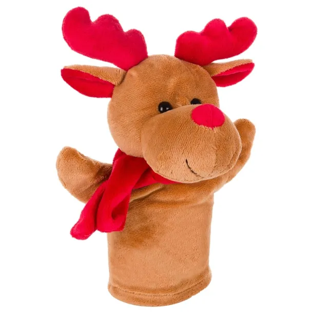 Dazzle Plush reindeer, hand puppet brown