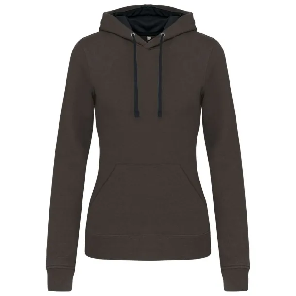  LADIES’ CONTRAST HOODED SWEATSHIRT - Kariban Tamno siva Black