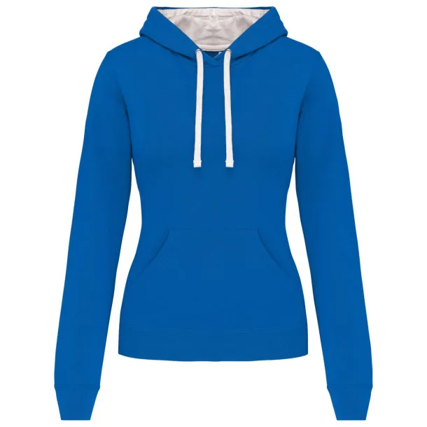  LADIES’ CONTRAST HOODED SWEATSHIRT - Kariban Light Royal Blue White