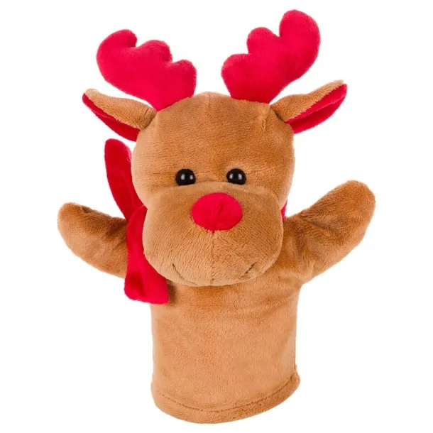 Dazzle Plush reindeer, hand puppet brown