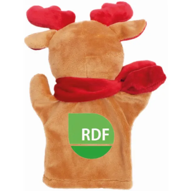 Dazzle Plush reindeer, hand puppet brown