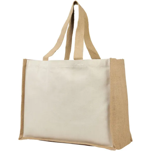 Varai 320 g/m² canvas and jute shopping tote bag - Unbranded Natural Natural