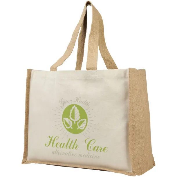 Varai 320 g/m² canvas and jute shopping tote bag - Unbranded Natural Natural