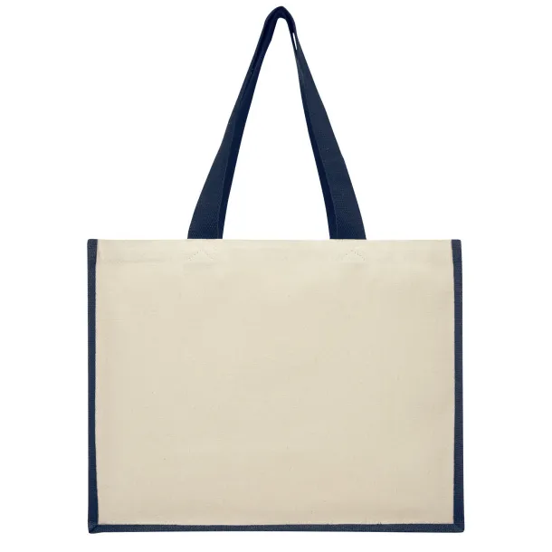 Varai 320 g/m² canvas and jute shopping tote bag - Unbranded Navy Blue