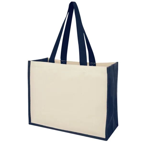 Varai 320 g/m² canvas and jute shopping tote bag - Unbranded Navy Blue