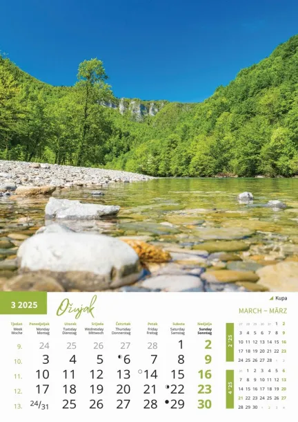  "PRIRODA" color calendar Color