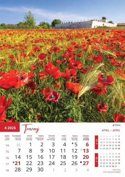  "PRIRODA" color calendar Color