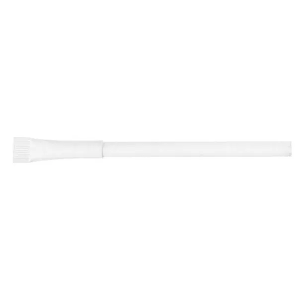  Ball pen made of rolled paper with cap white