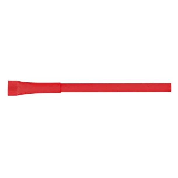  Ball pen made of rolled paper with cap red