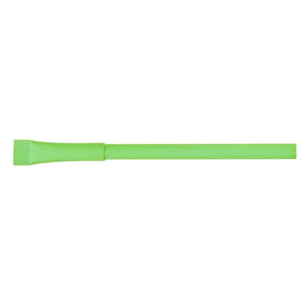  Ball pen made of rolled paper with cap light green