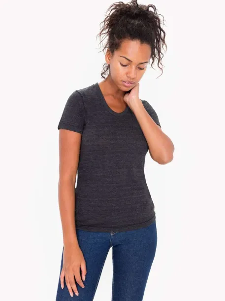  WOMEN'S TRI-BLEND SHORT SLEEVE TRACK T-SHIRT - American Apparel Tri-Black