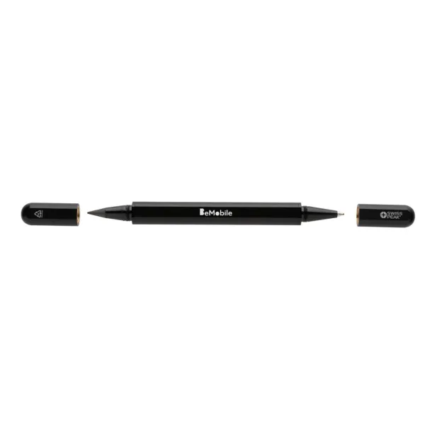  Swiss Peak Storm RCS recycled aluminum dual tip pen - Swiss Peak Black 