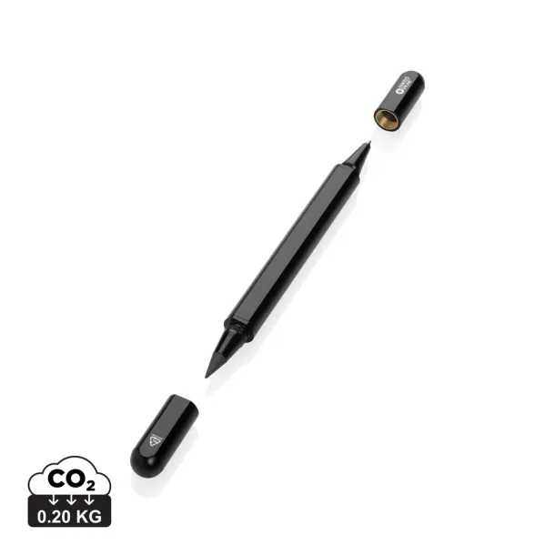  Swiss Peak Storm RCS recycled aluminum dual tip pen - Swiss Peak Black 