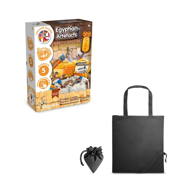 Ancient Egypt Excavation Kit V Educational game supplied with a 190T folding gift bag Black