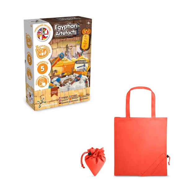 Ancient Egypt Excavation Kit V Educational game supplied with a 190T folding gift bag Red