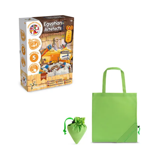 Ancient Egypt Excavation Kit V Educational game supplied with a 190T folding gift bag Light green