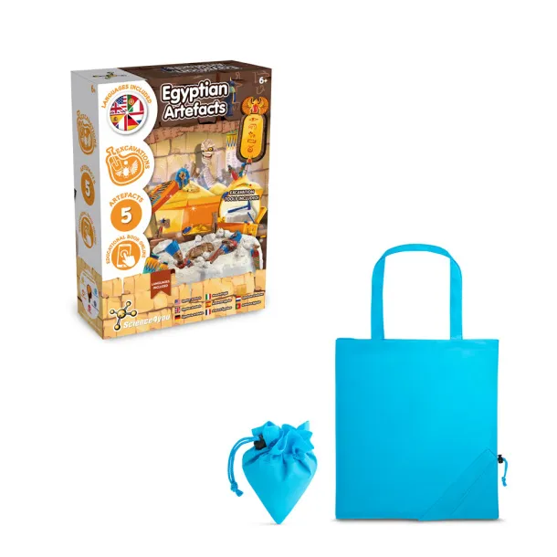 Ancient Egypt Excavation Kit V Educational game supplied with a 190T folding gift bag Light blue