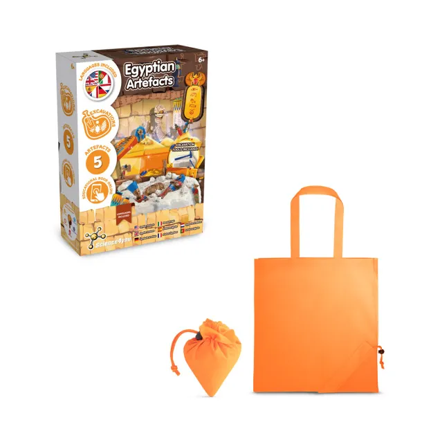 Ancient Egypt Excavation Kit V Educational game supplied with a 190T folding gift bag Orange