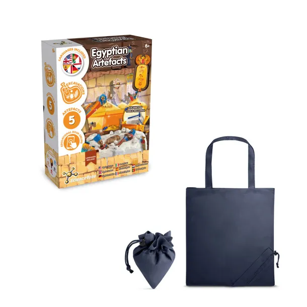 Ancient Egypt Excavation Kit V Educational game supplied with a 190T folding gift bag Navy Blue