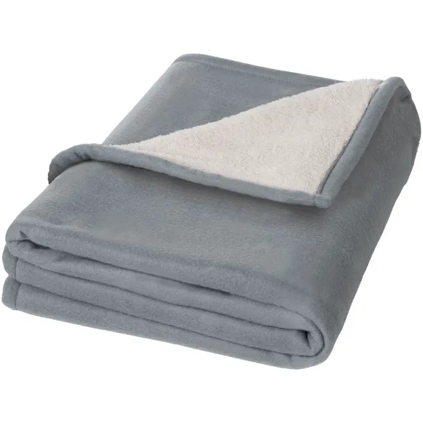 Springwood soft fleece and sherpa plaid blanket - Seasons Grey Ivory white