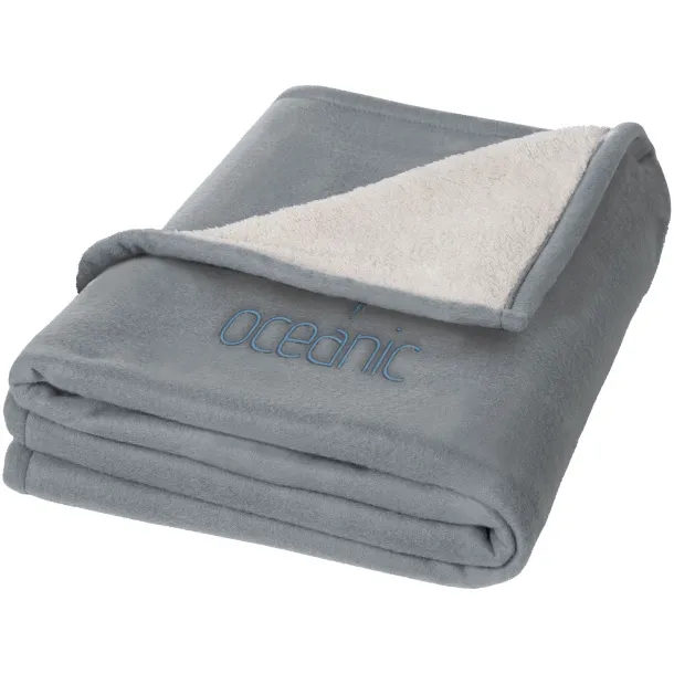 Springwood soft fleece and sherpa plaid blanket - Seasons Grey Off white