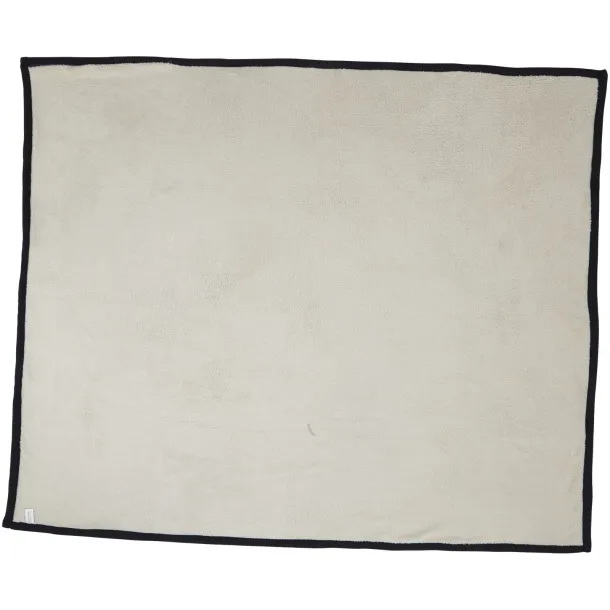 Springwood soft fleece and sherpa plaid blanket - Seasons Navy Blue Off white