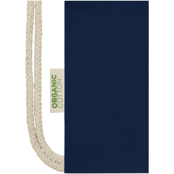 Orissa 100 g/m² GOTS organic cotton drawstring backpack Navy Blue