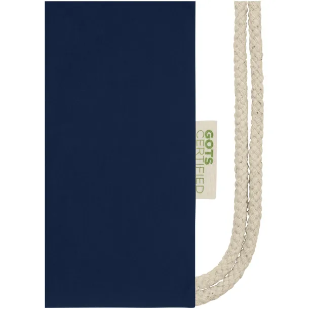 Orissa 100 g/m² GOTS organic cotton drawstring backpack Navy Blue