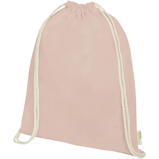 Orissa 100 g/m² GOTS organic cotton drawstring backpack Pale blush pink