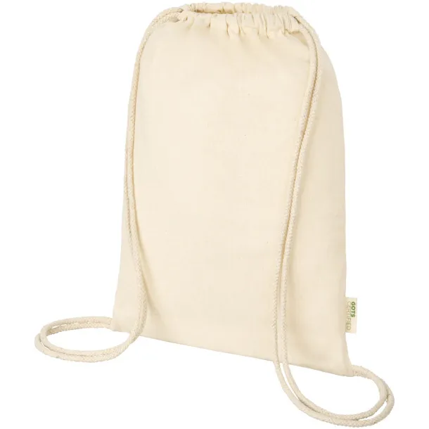 Orissa 100 g/m² GOTS organic cotton drawstring backpack Natural