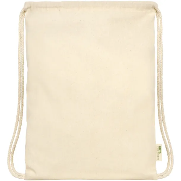 Orissa 100 g/m² GOTS organic cotton drawstring backpack Natural