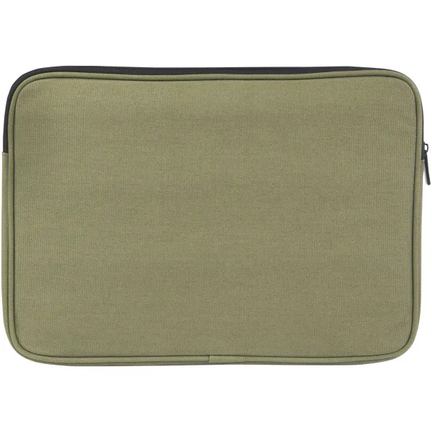 Joey 14" GRS recycled canvas laptop sleeve 2L - Unbranded Olive