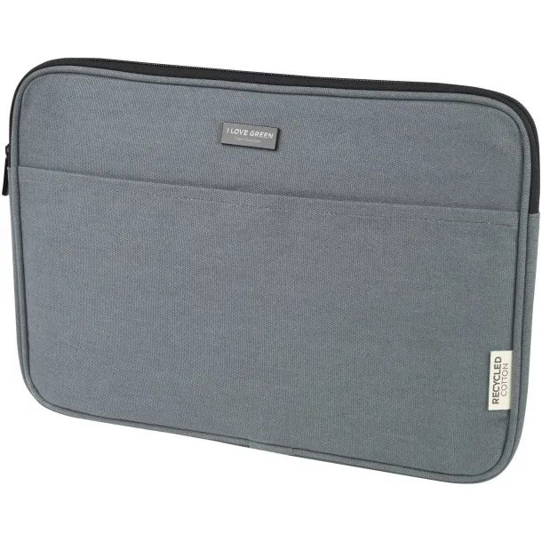 Joey 14" GRS recycled canvas laptop sleeve 2L Grey