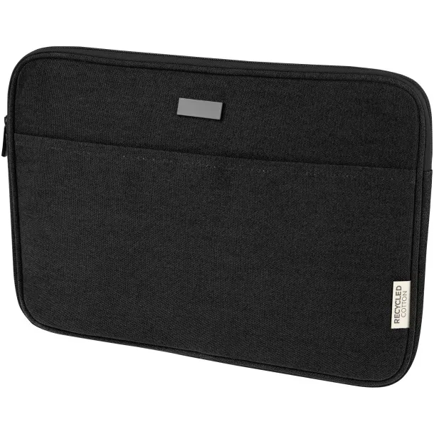 Joey 14" GRS recycled canvas laptop sleeve 2L Solid black