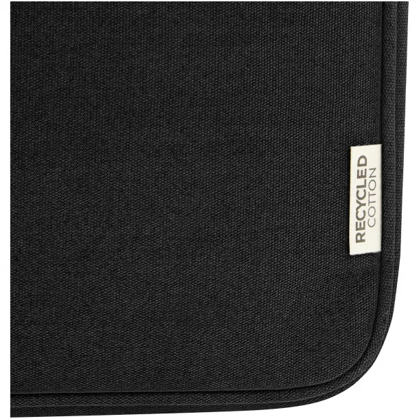 Joey 14" GRS recycled canvas laptop sleeve 2L Solid black